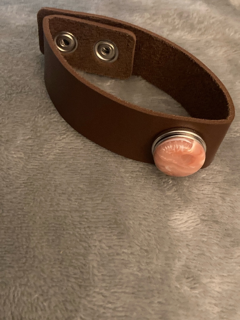 Faux brown leather interchangeable bracelet